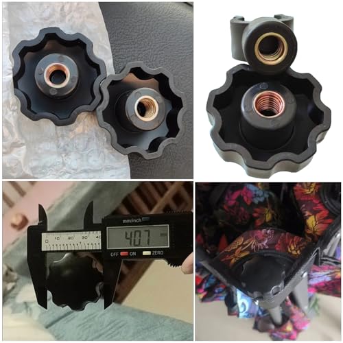 4 Set Collapsible Wagon Cart Star Knobs Replacement 8mm Female Threaded Knob Nuts Tightening Screw with Folding Utility Wagon Table Top Bracket Clips for Collapsible Wagons Carts with Wheels