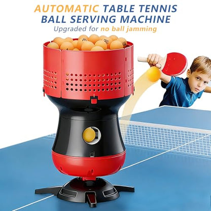 Automatic Ping Pong Ball Launcher Machine,Cordless Control,Table Tennis Serving Robot,Speed Spin Frequency Adjustable,for Practice Training Main - size: Ma"