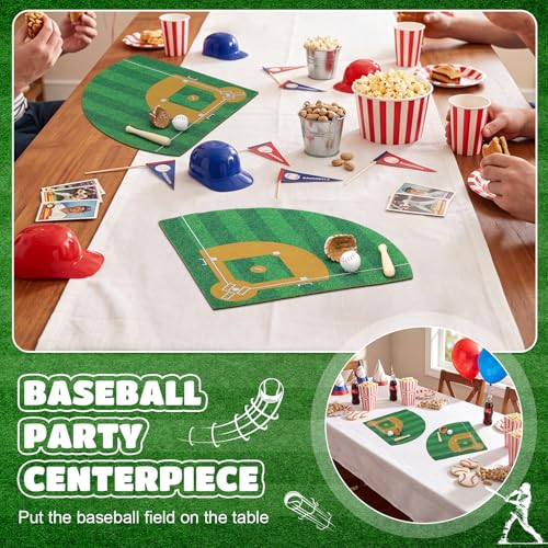 16Pcs Baseball Centerpieces for Tables -Sport Party Table Decorations Kit with Baseball Felt Mat, Bats Mini Baseballs, and Gloves for Sport Themed Birthday Party Decor