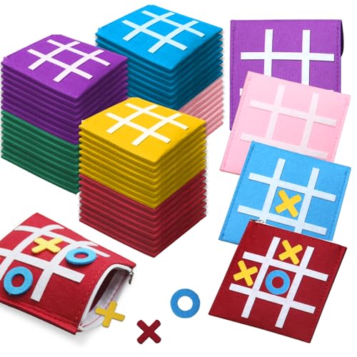 48 PCS Tic Tac Toe Board Game,Foam Tic-Tac-Toe Mini Board Game for Kids Family Classic Educational Toys Indoor Party Game Birthday Party 5"x5"