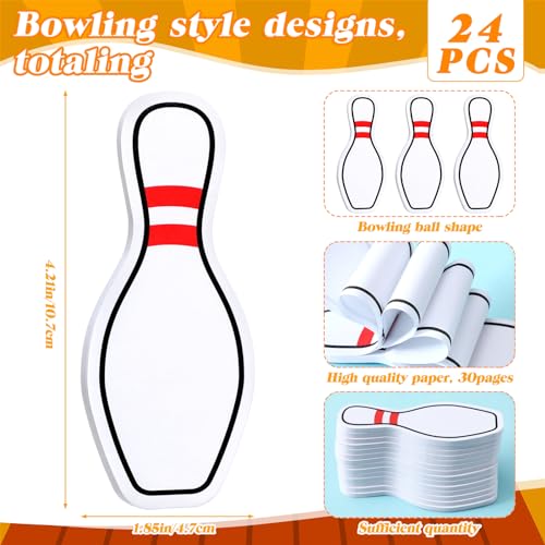 ReliThick 48 Pcs Bowling Party Favors Include 24 Bowling Shape Sticky Notes and 24 Pencils with Eraser Sports Themed Gifts for Teacher Office Reward