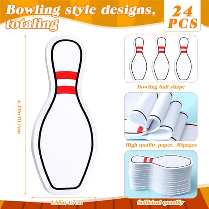 ReliThick 48 Pcs Bowling Party Favors Include 24 Bowling Shape Sticky Notes and 24 Pencils with Eraser Sports Themed Gifts for Teacher Office Reward