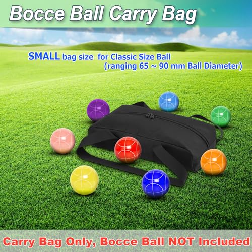 Cosmos Bocce Sets Carry Bag Bocci Storage Organizer Bag for Holding 8 Boccie Balls, Portable Bocce Balls Tote Bag for Carrying Bocce Game Equipment to Backyard Lawn Beach - size: Small