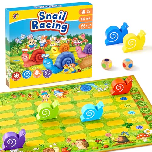 Snail's Pace Race Game, Classic Board Game, Family Game for 2-6 Players, Montessori Toys for 3 4 5 6 Year Olds, Fine Motor Skills Toy, Gifts for Boys Girls 3+ Year Old