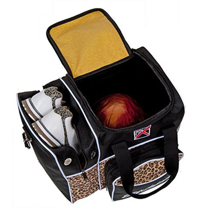 KR Strikeforce Flexx Single Tote Bowling Bag with Side Shoe Compartment, Front Accessory Compartment - color: Black
