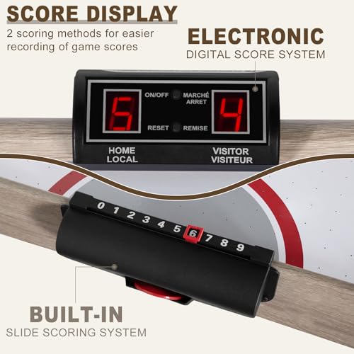 58 Inch Foldable Air Hockey Table, LED Folding Hockey Table Game Set w/2 Pucks, 2 Pushers, Powerful Motor, Hockey Table Gaming Set for Adults and Kids, Home Game Room
