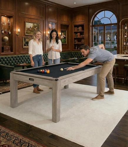 7 FT Pool Table, Complete Set - color: Black