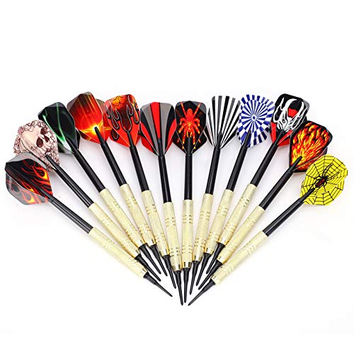 Alomejor Soft Tip Darts Set for Lovers, Competitive Sport Practice Tool for All Skill Levels, 14G Safety Set with 12Pcs Shaft Casual and Entertaining Games