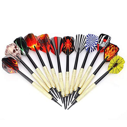 Alomejor Soft Tip Darts Set for Lovers, Competitive Sport Practice Tool for All Skill Levels, 14G Safety Set with 12Pcs Shaft Casual and Entertaining Games