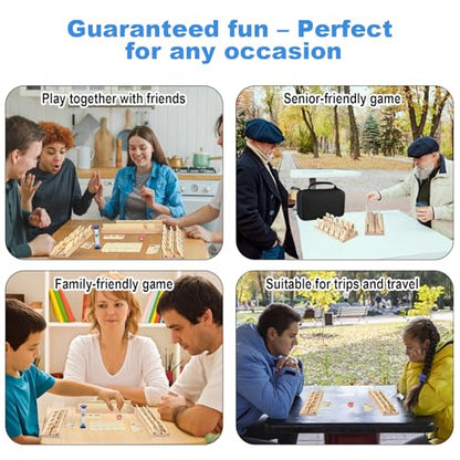 Rummy Cube Game 6 Players with 160 Rummy Tiles, 6 Wooden Racks, Rummy Travel Game Set with Zippered Case, Hourglass and Dice, Classic Family Board Game for Adults Kids