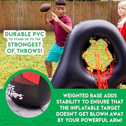 Franklin Sports Kids Football Target Toss Game - Inflatable Throwing Target Toy with Soft Mini Footballs - Fun Kids Sports Game - style: Football Target
