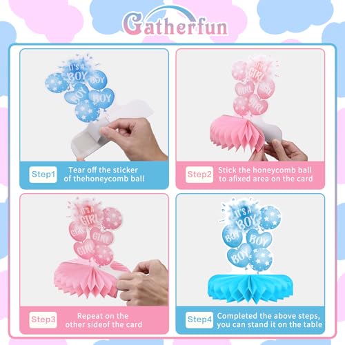 Gender Reveal Decoration Set - Includes Baby Reveal Table Decorations with Honeycomb Centerpiece for Boy or Girl Baby Shower Party Decoration - style: Gender Reveal