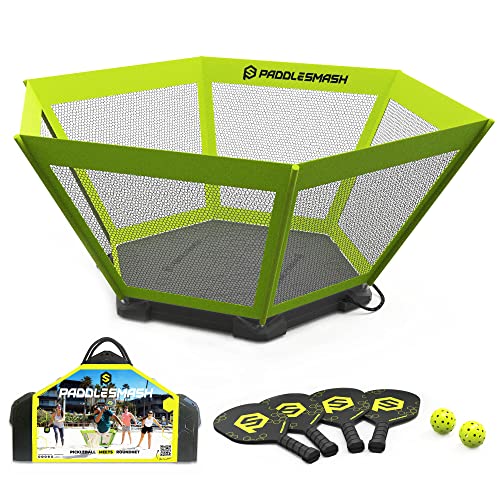 PaddleSmash - Pickleball Yard Game As Seen on Shark Tank - Beach, Backyard, Tailgate & Lawn, Outdoor Activities for Adults and Family - Easy Assembly - style: With Paddles