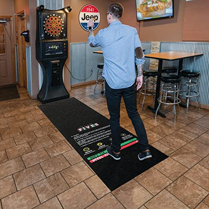PIG Home Solutions Self-Sticking Dart Mat – Dart Game - Black – 3’ x 10’ - style: Dart Game (Fives)