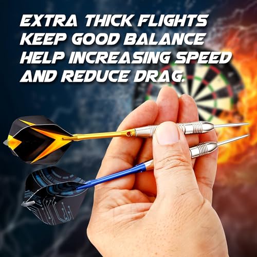 centaur 90 Pcs Standard PET Dart Flights, 30 Sets Durable Replacement Feather Tail Wings for Steel Tip and Soft Tip Darts-High Performance Accessories Kit for Dart Games