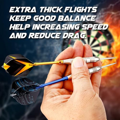 centaur 90 Pcs Standard PET Dart Flights, 30 Sets Durable Replacement Feather Tail Wings for Steel Tip and Soft Tip Darts-High Performance Accessories Kit for Dart Games