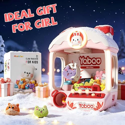 Large Claw Machine for Kids, Bunny Vending Machines Toys for Girls 4-6, Mini Candy and Prize Electronic Dispenser Game with Sound Lights, Idea Birthday Gift for 3 4 5 6 Year Old Girl Boy - color: Pink