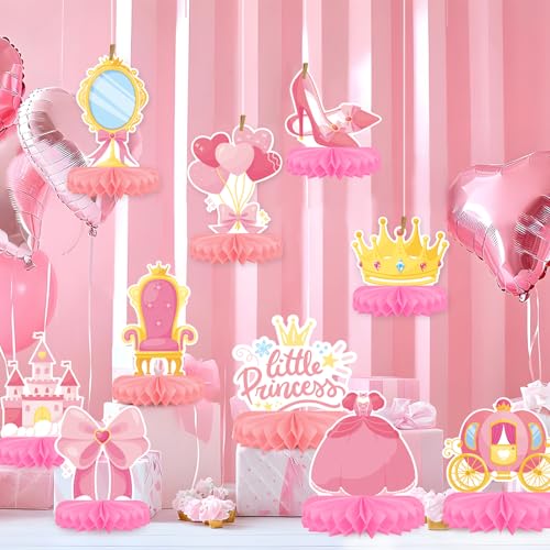 Princess Birthday Party Supplies - Princess Themed Honeycomb Centerpiece ，Table Decorations for Princess Themed Birthday Party Decorations - style: Princess
