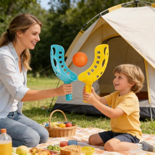 Educational Trackball Game Fun - Versatile Scoop Ball Game, Interactive Kids Adults, Toss Catch Beach Lawn, Portable Yard Backyard Garden Patio Grassland | Trackball for Beach Lawn Yard Backyard - size: A