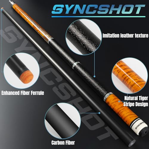 Carbon Fiber Pool Cue Stick 58" Professional Pool Sticks for Adults Full Carbon Technology Tacos De Billiar Low Deflection Billiard Pool Table Cues 3 Colors Available - color: pool cues orange set
