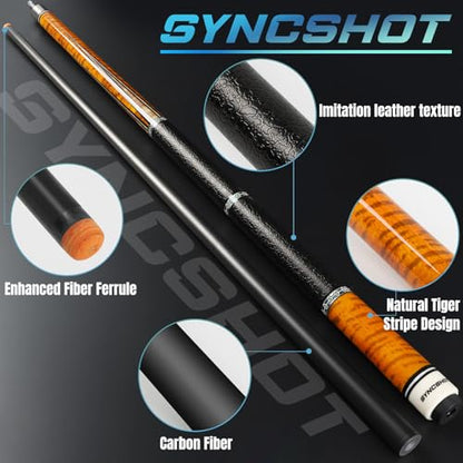 Carbon Fiber Pool Cue Stick 58" Professional Pool Sticks for Adults Full Carbon Technology Tacos De Billiar Low Deflection Billiard Pool Table Cues 3 Colors Available - color: pool cues orange set