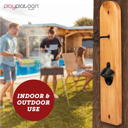 Play Platoon Hook and Ring Toss Bar Game for Adults - Wood Toss Ring Game for Adults - Perfect Home, Basements, & Bar Gifts - color: Natural