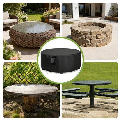 Patio Furniture Covers Round,26 Inch Outdoor Dinner Table Cover Waterproof,Round Patio Coffee Table Covers for All Weather Resistant - 26 x 18 Inch - size: 26" DIA x 18" H