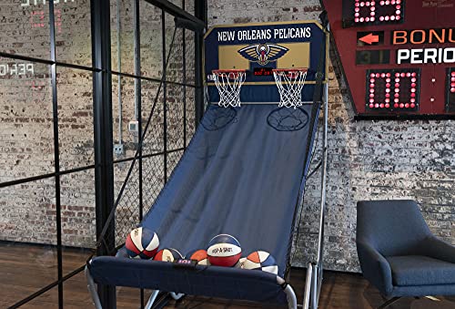 Pop-A-Shot - Home Dual Shot Arcade Basketball Game with NBA Graphics l Sensor Scoring l 16 Game Modes l 7 Balls l Foldable Storage l for All NBA Fans - style: New Orleans Pelicans