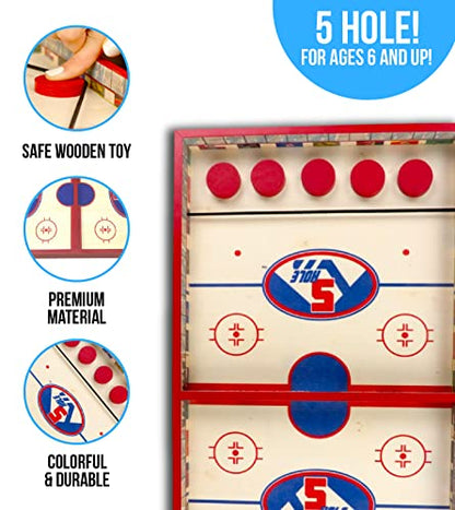 Regal Games - Jumbo 22" Sling Puck - Fun, Fast Family-Friendly Finger Hockey Puck Game - Includes 1 Gameboard, 5 Red Pucks, 5 Black Pucks - Ideal for 2 Players Ages 6+