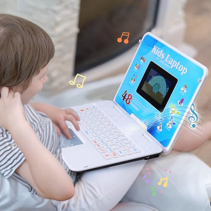Kids Laptop, Color Screen Educational Laptop with 48 Learning Modes, Laptop for Kids Ages 5+ - style: WHITE