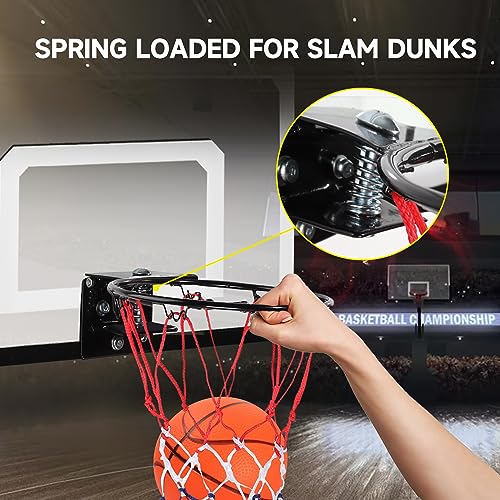 GSE Games & Sports Expert Over-The-Door Basketball Hoop with Basketball & Pump, Wall-Mounted Basketball Hoop Set with Complete Accessories for Home & Office (Several Style Choice) - style: Standard