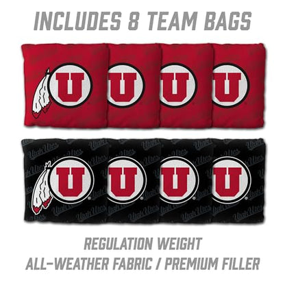 YouTheFan NCAA 2' x 4' Slogan Series Professional Wood Cornhole Game with Logo Bags - color: Utah Utes