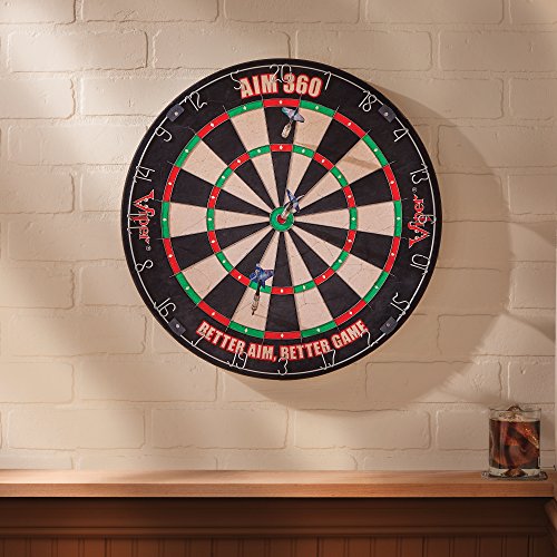 Viper AIM 360 Tournament Bristle Steel Tip Dartboard Set with Staple-Free Razor Thin Metal Spider Wire, Self-Healing Premium-Grade Sisal, Aiming Marks, Movable Target Circles for Focused Training