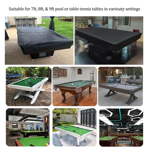 Billiard Pool Table Cover,Waterproof Scratchproof for 7/8/9 Feet Pool Tables Protect From Dust Spills and Pet Fur,210D Oxford with Drawstring for Snooker Billiard Tennis Air Hockey Tables,8FT:96.5*55* - size: 8FT:96.5*55*7.8in