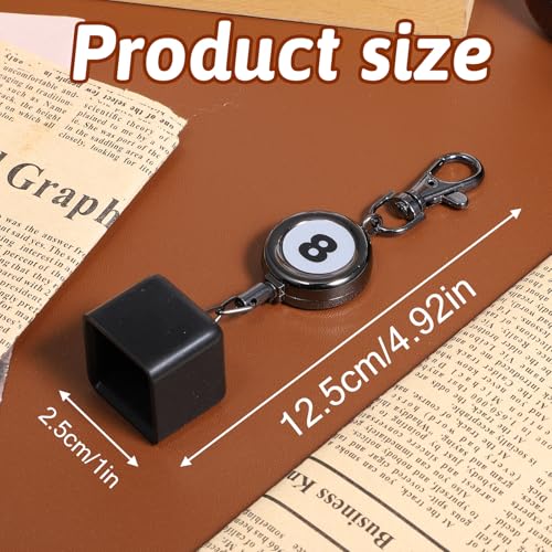 SynHHergyx Pool Chalk Holder Billiards Snooker Cue Chalk Holder with Retractable Key Ring Pool Table Accessories Billiards Accessories for Billiard Lovers