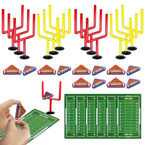 30 PCS Colors Mini Flick Football Games Mini Table Top Sports Games with Foam Footballs Goal Post and Cards Finger Toys Office Indoor Football Sports Party Favors Office Desk Toys Red Yellow - color: Red Yellow