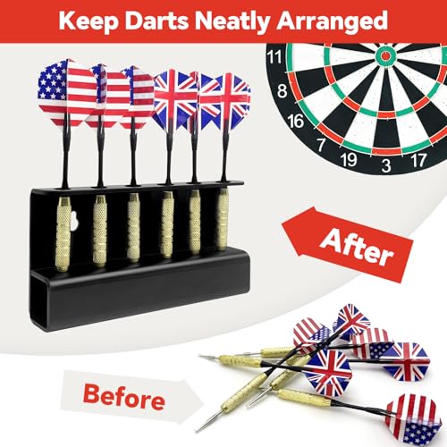 Black Acrylic Dart Holder Wall Mount, Stylish Display & Storage Solution for 12 Darts (Darts Not Included)