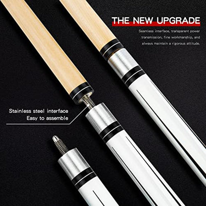 Pool Cue Stick - 58 inch Maple Billiard Pool Stick, 19/20/21 oz 1/2 Maple Pool Cue Stick Kit, 2-Piece Billiard Pool Cue Stick - color: 19 oz