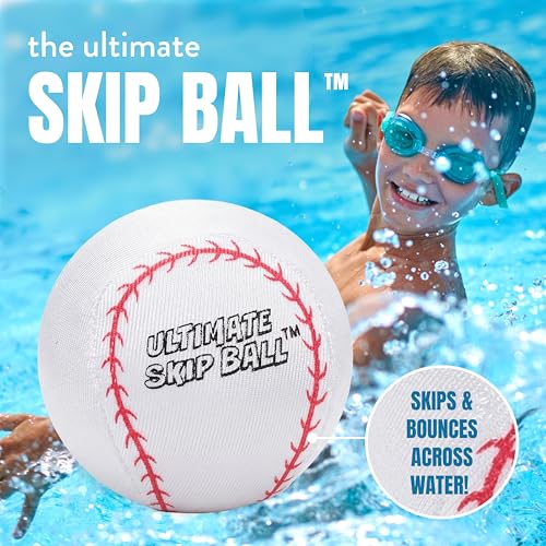 Activ Life The Ultimate Water Skip Balls, Water Bouncing Ball for Swimming Pool, Beach Toys for Friends, Family, Kids and Adults - style: Baseballs