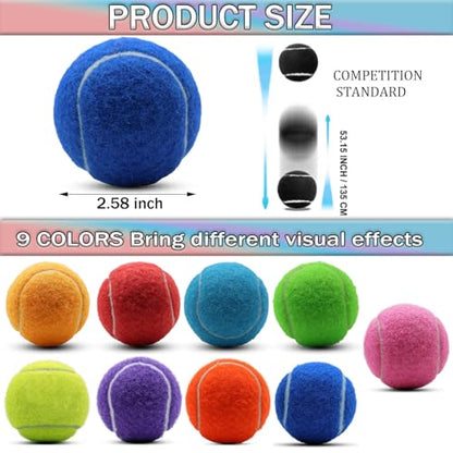 SHYUJAJIE Tennis Balls, 90 Pack Training Tennis Balls Bulk, High Elasticity Practice Tennis for Beginner, Exercise Playing Balls for Pet Dog - color: Dark Blue
