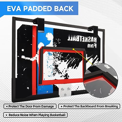 GSE Games & Sports Expert Over-The-Door Basketball Hoop with Basketball & Pump, Wall-Mounted Basketball Hoop Set with Complete Accessories for Home & Office (Several Style Choice) - style: Large - Dunk