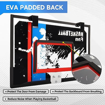 GSE Games & Sports Expert Over-The-Door Basketball Hoop with Basketball & Pump, Wall-Mounted Basketball Hoop Set with Complete Accessories for Home & Office (Several Style Choice) - style: Large - Dunk