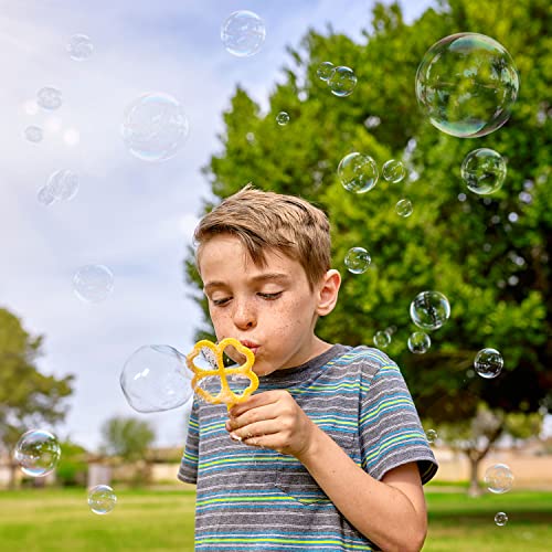 JOYIN Big Bubble Wands Set Bulk for Kids Summer Outdoor Toy Game Activity Party Favors, 18 Pcs Giant Bubble Maker with Tray, 12" Large, 6 Pcs Solution Suitable for All Age People - style: Assorted