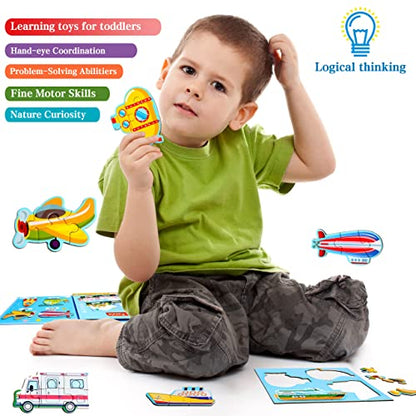 Magnetic Puzzles for Kids Ages 3-5, Travel Toddler Car Puzzles | Magnetic Activity Toy for Boys & Girls, Preschoolers and Kids, Magnetic Learning Gift for Road Trip - style: Traffic