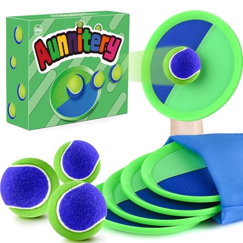 Toss and Catch Ball Set Beach Toys for Kids Outdoor Toys and Yard Games for Boys and Girls Improves Focus Great for Exercise Fun Easter Christmas Birthday Gift Idea - 8 inch (Green 2) - color: Green 2