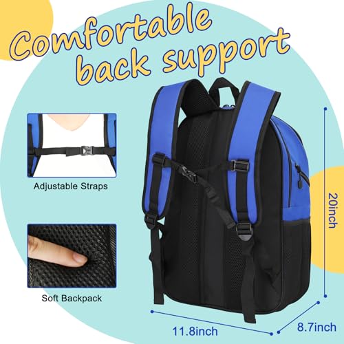 Goloni Bowling Backpack,Single Ball Bowling Bag with Shoe Compartment Up to Size 16,Bowling Bag with Padded Ball Holder - color: Blue