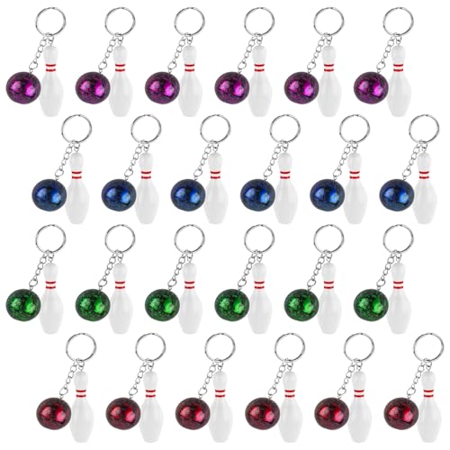 AUEAR, Bowling Pin Keychain Sport Keychain for Backpack DIY Craft Accesories - size: 24 Pack