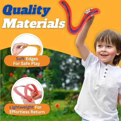 Liberty Imports 6 PCS Flying Ring Combo Pack Sports Plastic Pro Discs, Rings and Boomerangs - Lightweight Sports Outdoor Games Toys for Kids and Adults