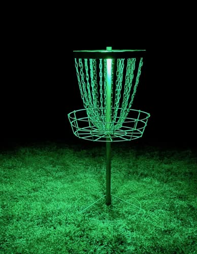 Disc Golf Light Set - Magnetic LED Disc Golf Basket Lights-Remote Controlled-LED-Flat Circular Quad-Lite LED Disc Golf Lights - Night Disc Golf Set - Glow Disc Golf Set - Disc Lights and Basket Lights