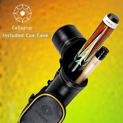 Collapsar CA Pool Stick with 1X1 Hard Case,58" Maple Professional Billiard Cue Stick,19-21 oz Pool Cue Set - color: CA010+Joint Protector+Hard Case, size: 19 ounce